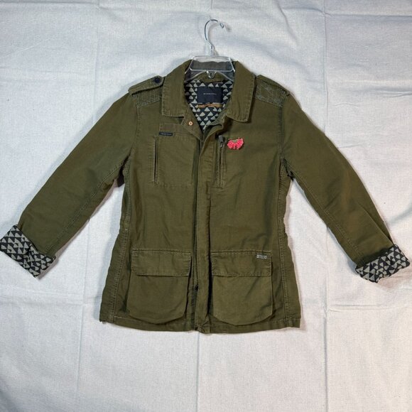 Maison Scotch Jackets & Blazers - Maison Scotch Green Utility Jacket Linen Blend Women’s Small Casual Coat